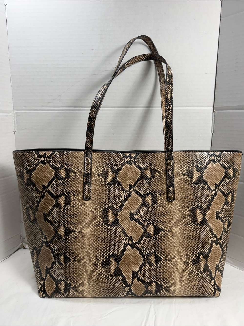 INC International Concepts Zoiey 2-in-1 Python Snake Print XL Tote Bag